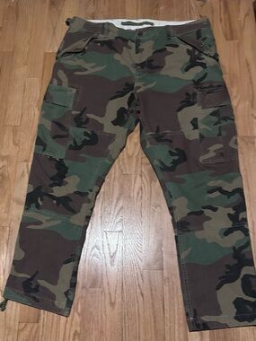 Polo Ralph Lauren Camo Cargo Pants - Green/Brown Woodland Print.